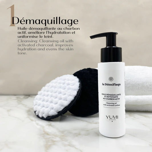 Huile démaquillante et nettoyante au charbon actif - 100 ml